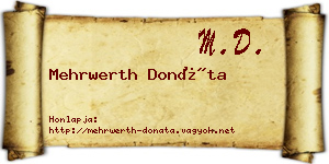 Mehrwerth Donáta névjegykártya